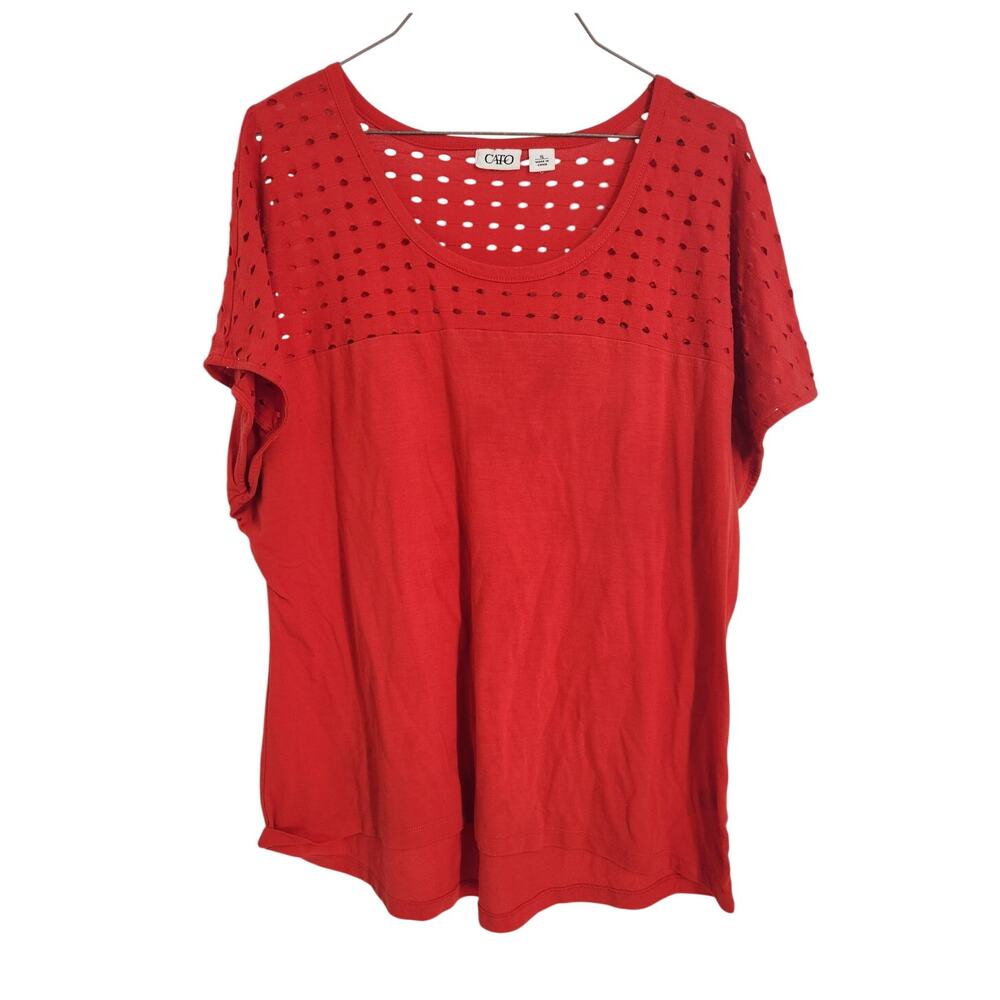 Cato Reddish Orange Short Sleeve Top Womens Size Extra Large XL